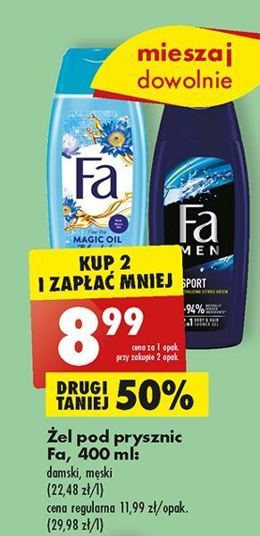 Biedronka Żel pod prysznic sport fa men oferta