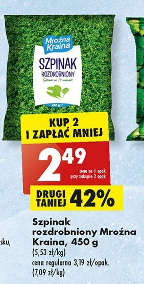 Biedronka Szpinak rozdrobniony mroźna kraina oferta