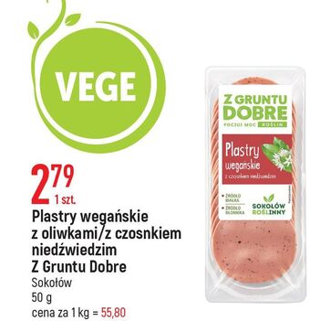 E.Leclerc Plastry wegańskie z oliwkami sokołów z gruntu dobre oferta