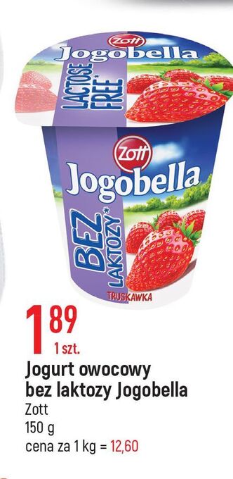 E.Leclerc Jogurt truskawka zott jogobella bez laktozy oferta