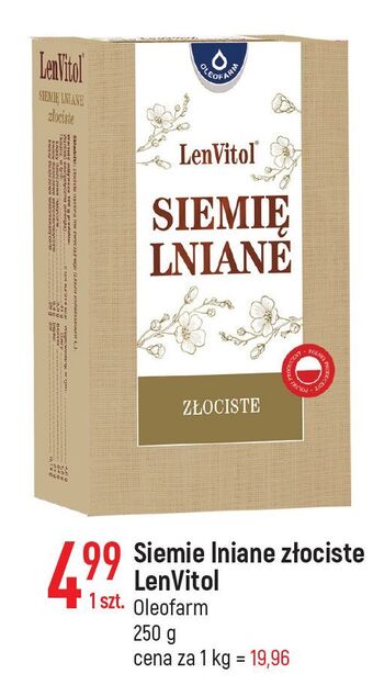 E.Leclerc Siemię lniane złociste oleofarm oferta