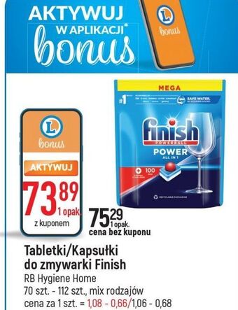 E.Leclerc Tabletki do zmywarki finish power all in 1 oferta