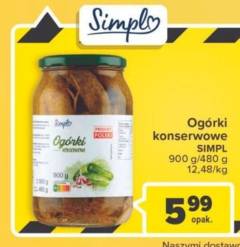 Carrefour Ogórki kwaszone simply oferta