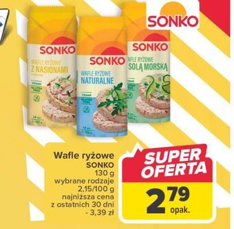 Carrefour Wafle ryżowe z solą morską sonko oferta