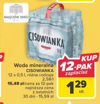 Carrefour Woda niegazowana cisowianka oferta