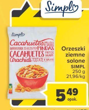 Carrefour Orzeszki ziemne solone simpl oferta
