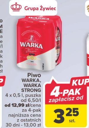 Carrefour Piwo warka oferta