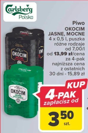 Carrefour Piwo okocim mocne dubeltowe oferta
