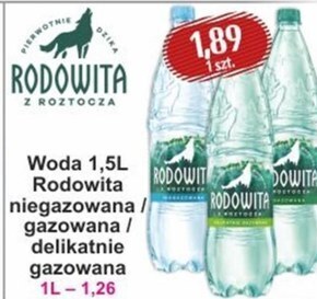 Społem Rodowita z roztocza naturalna woda mineralna niegazowana 1,5 l oferta