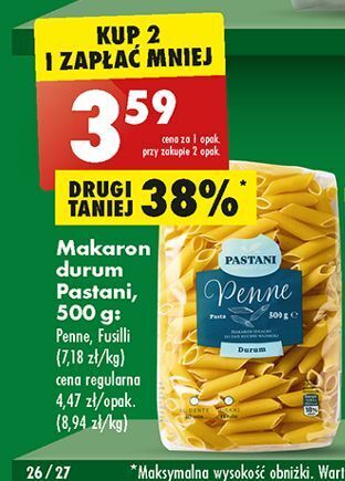 Biedronka Makaron fusilli pastani oferta