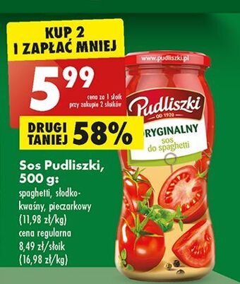 Biedronka Sos do makaronu z pieczarkami pudliszki oferta