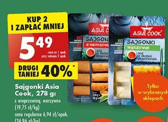 Biedronka Sajgonki warzywne + sos asia cook oferta