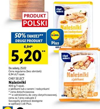 Lidl Naleśniki z jabłkami chef select oferta