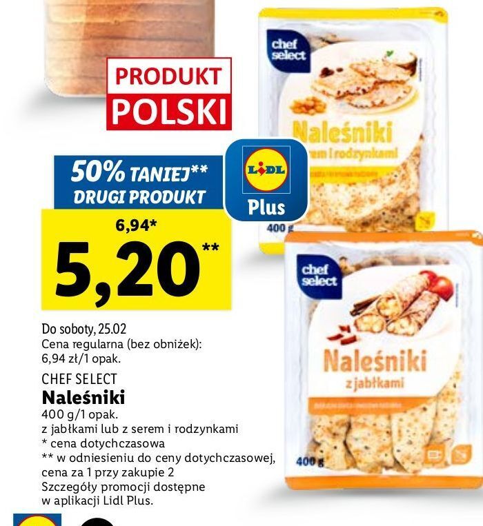 Promocja Naleśniki z serem i rodzynkami chef select w Lidl