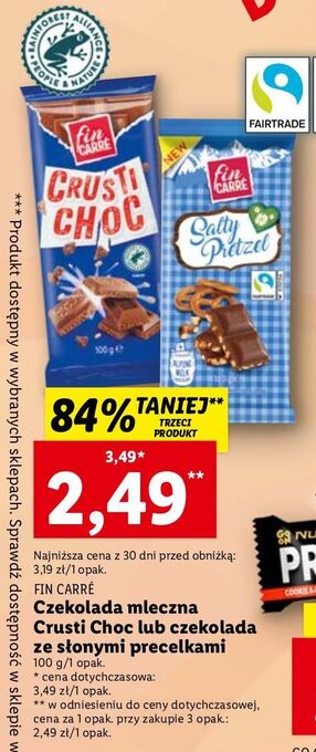 Lidl Czkeolada crusti choc fin carre oferta