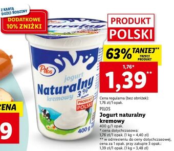 Lidl Jogurt naturalny pilos oferta