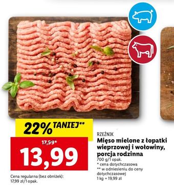 Lidl Mięso mielone z łopatki wieprzowej i wołowej rzeźnik codzienna dostawa oferta