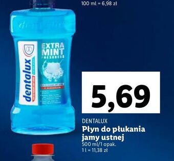 Lidl Płyn do płukania jamy ustnej extra mint dentalux oferta