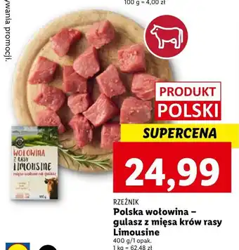 Lidl Wołowina gulasz z mięsa rasy limousine rzeźnik codzienna dostawa oferta