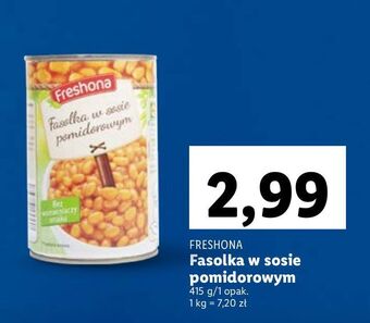 Lidl Fasolka w sosie pomidorowym freshona oferta