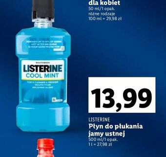 Lidl Płyn do płukania ust listerine cool mint oferta