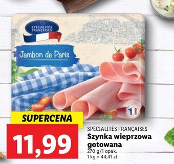 Lidl Szynka wieprzowa gotowana specialites francaises oferta