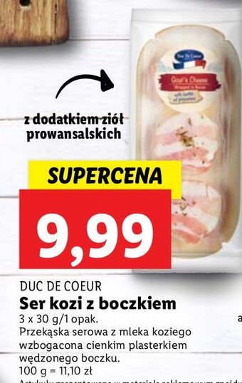 Lidl Ser kozi z boczkiem duc de coeur oferta