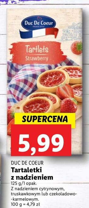 Lidl Tartaletki truskawkowe duc de coeur oferta