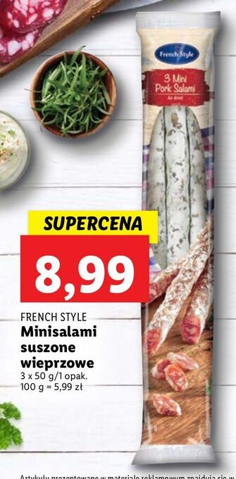 Lidl Mini salami suszone french style oferta