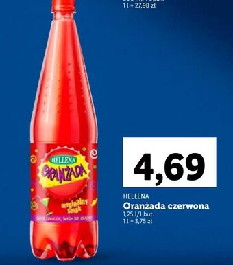 Lidl Oranżada czerwona hellena oferta