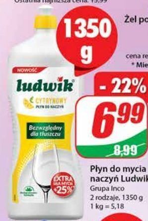 Dino Płyn do mycia naczyń cytrynowy ludwik oferta