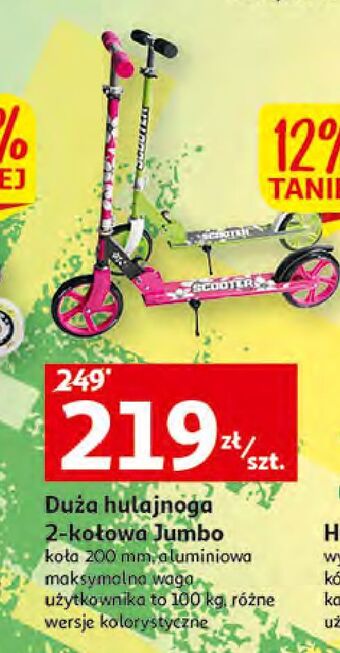 Auchan Hulajnoga 2 kołowa jumbo oferta