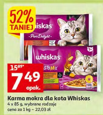 Auchan Karma dla kota drobiowe frykasy kurczak + indyk whiskas pure delight oferta