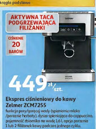 Auchan Ekspres ciśnieniowy zcm7255 zelmer oferta