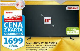 Auchan Telewizor 55" 55p615 tcl oferta