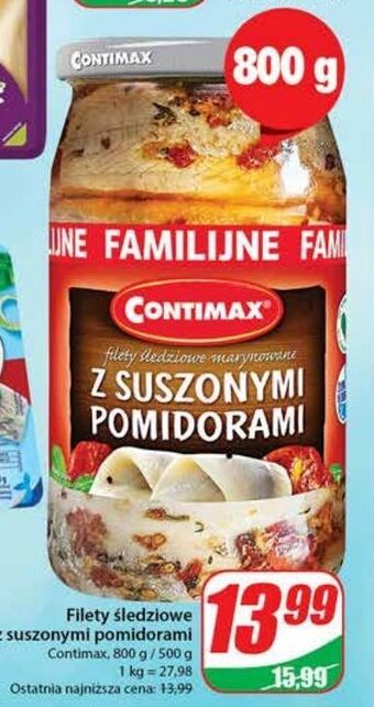 Dino Filety śledziowe z suszonymi pomidorami contimax oferta