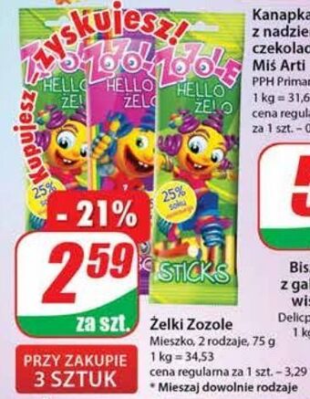 Dino Żelki sticks mieszko zozole hello żelo oferta