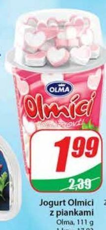 Dino Jogurt truskawkowy z serduszkami piankowymi olma olmici oferta