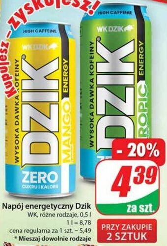 Dino Napój energetyczny zero kalorii mango wk dzik oferta