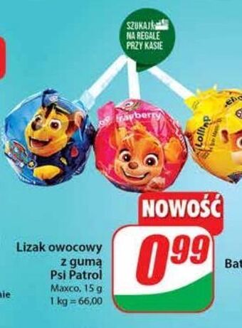Dino Lizak owocowy z gumą psi patrol maxco oferta