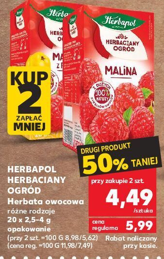 Kaufland Herbata malina herbapol herbaciany ogród oferta