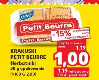 Kaufland Herbatniki krakuski petit beurre oferta