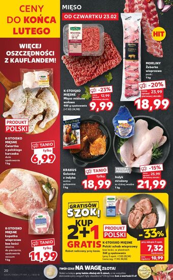 Kaufland Łopatka wieprzowa bez kości stoisko mięsne oferta