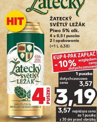 Kaufland Piwo zatecky svetly lezak oferta