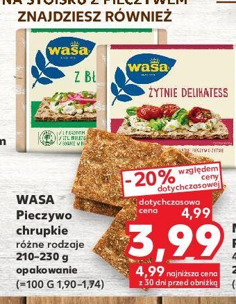 Kaufland Pieczywo chrupkie żytnie delikatess wasa oferta