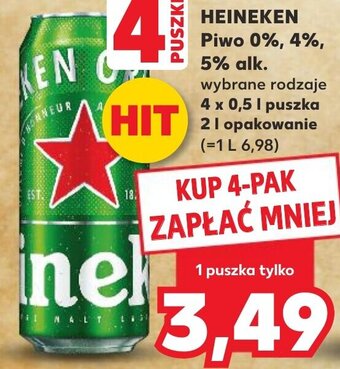 Kaufland Heineken Piwo 0%, 4%, 5% alk. 0,5l oferta