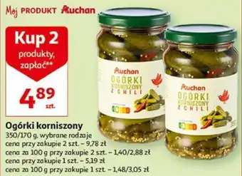 Auchan Ogórki korniszony 350/170g oferta