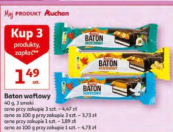 Auchan Baton kokosowy auchan różnorodne (logo czerwone) oferta