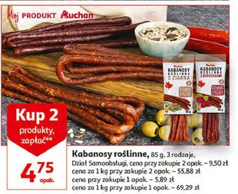 Auchan Kabanosy roślinne 3 ziarna auchan oferta