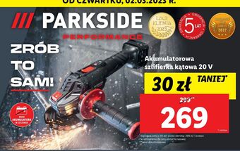 Lidl Szlifierka kątowa 20 v parkside oferta